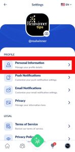 Screenshot photo on Updating Your Personal Information on Ice Network