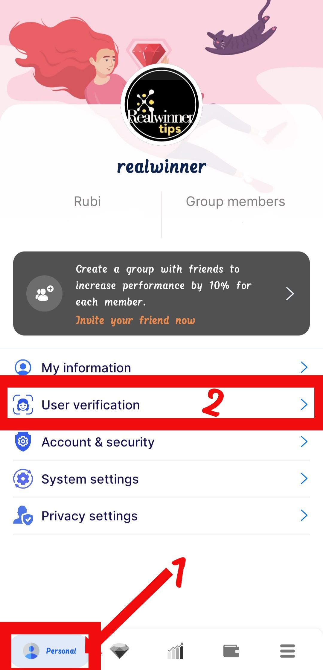 Screenshot photo on Rubi Kyc verification procedure 