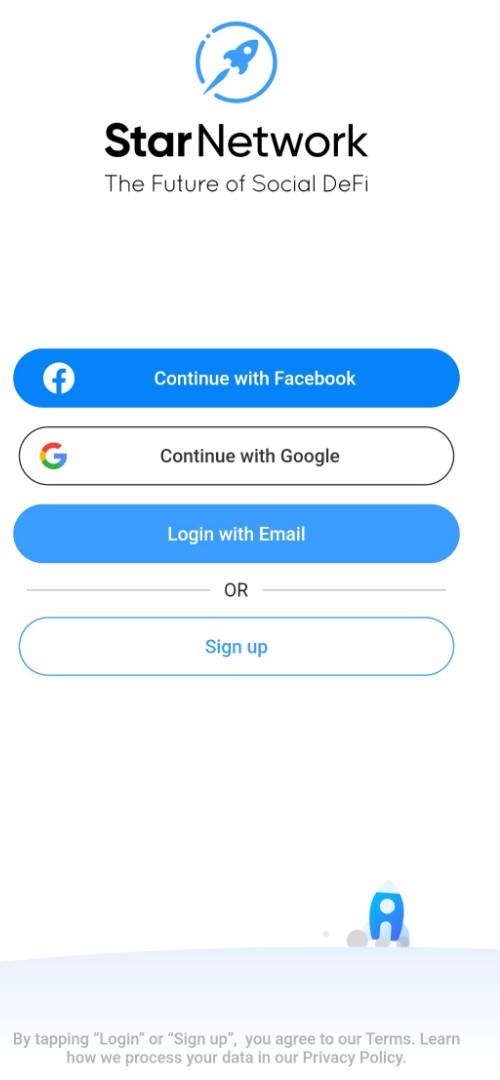 Screenshot image about star network Mining login and sign up