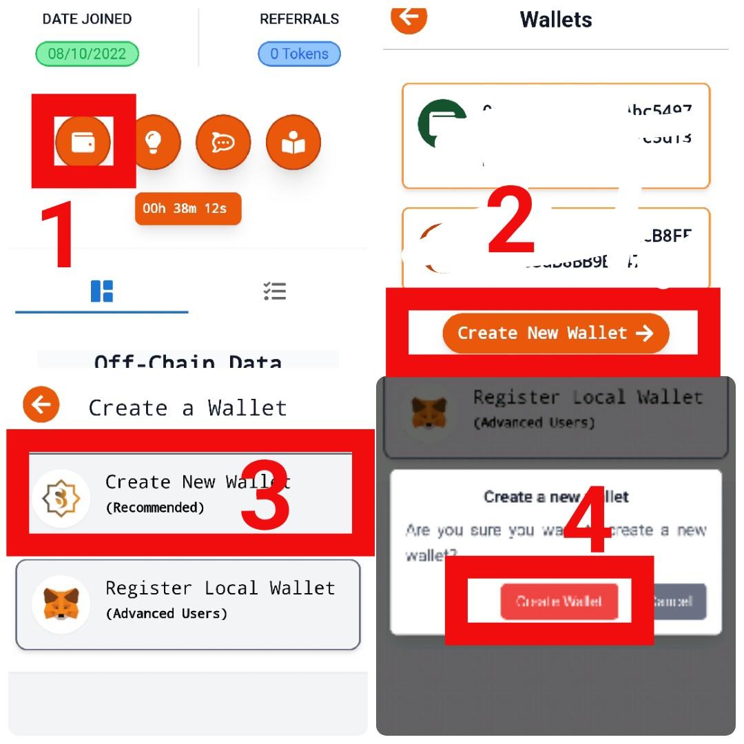 Screenshot on How to create a sidra chain wallet 