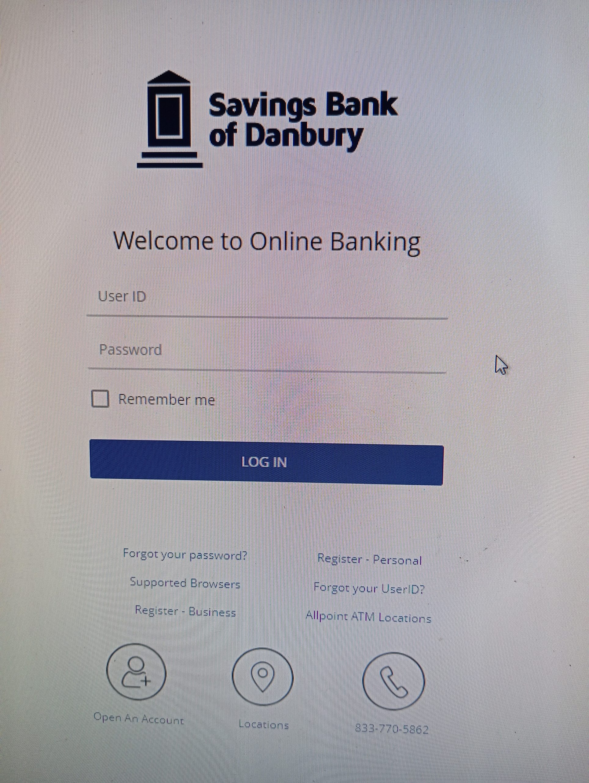 Savings bank of Danbury login