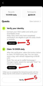 start the over wallet verification on OKX Wallet app